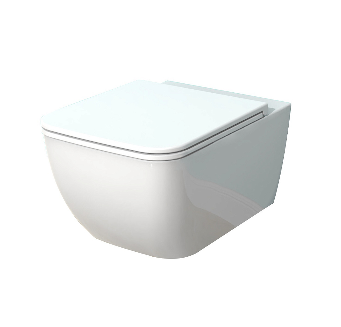 Унитаз подвесной SMARTFLOW Urban SMF811-WH безободковый, с микролифтом, белый