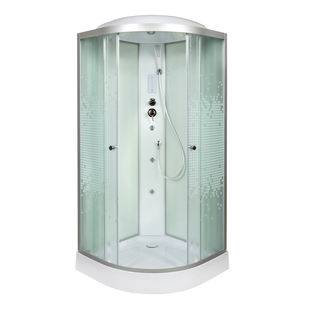 Душевая кабина AvaCan L901GM+EL, 100х100х215 см, стекло матовое, профиль хром