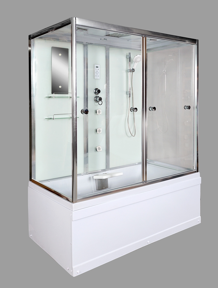 Душевая кабина AvaCan V150, 150х85х220 см, стекло прозрачное, профиль хром