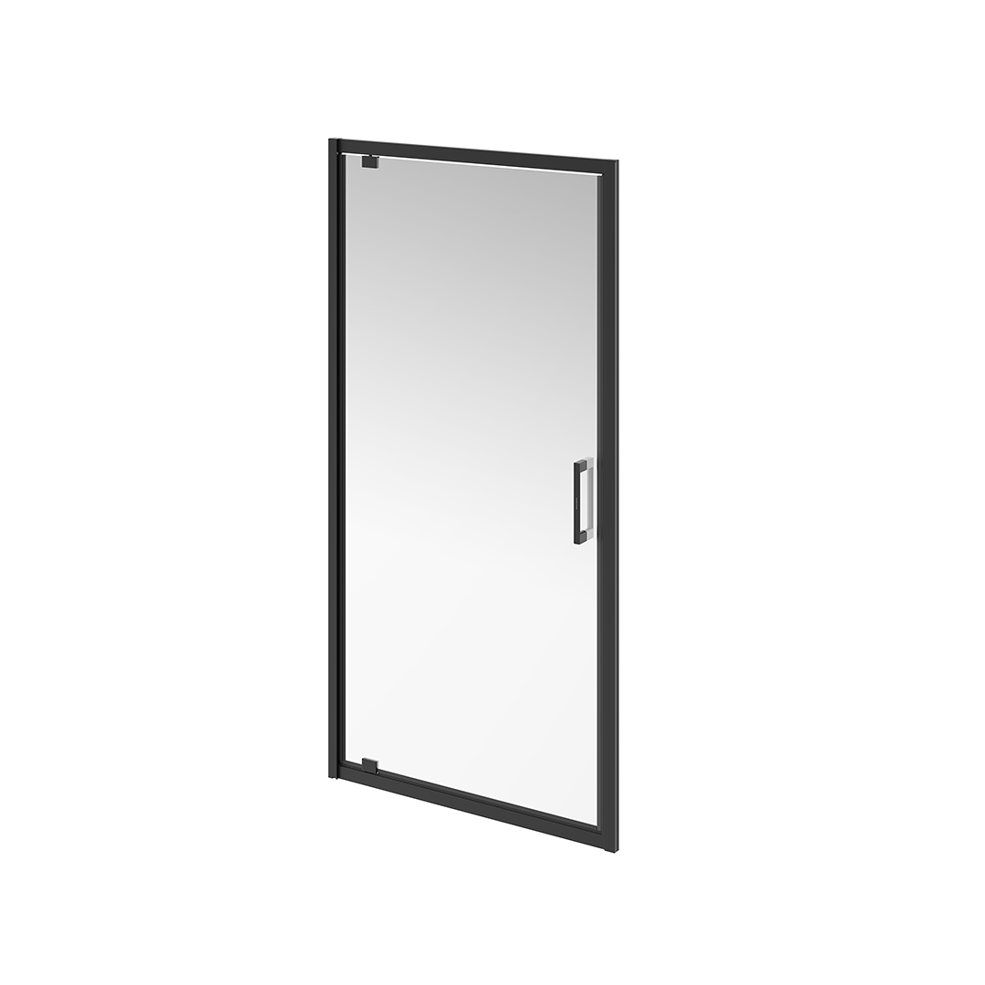 Душевая дверь в нишу Kerama Marazzi VETRO VE.100.PD.BLK.M 100х195 см, профиль черный матовый, стекло прозрачное