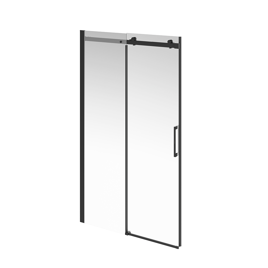 Душевая дверь в нишу Kerama Marazzi CRISTALLO CT.120.SD.BLK.M 120х210 см, профиль черный матовый, стекло прозрачное