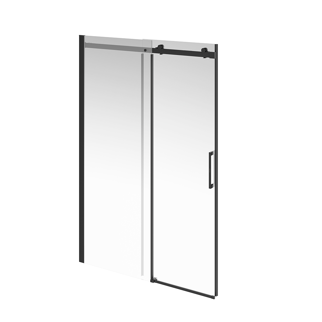 Душевая дверь в нишу Kerama Marazzi CRISTALLO CT.140.1/2.SD.BLK.M 73,2х210 см, профиль черный матовый, стекло прозрачное