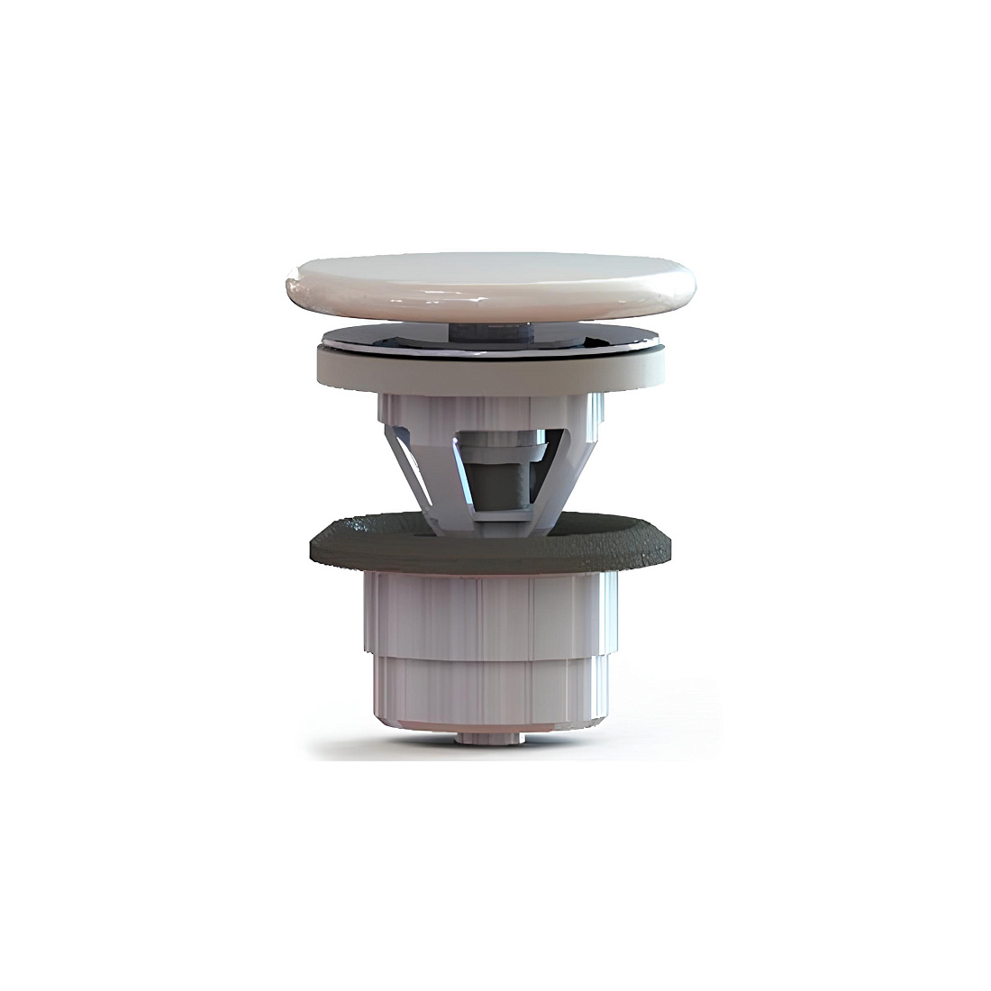 Донный клапан для раковины Kerama Marazzi DRR.2/WHT click-clack, с керамической крышкой, белый глянцевый