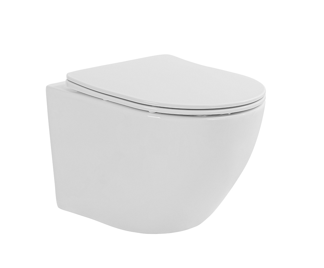 Унитаз подвесной Taliente Amato Tornado AM55003 безободковый, с крышкой микролифт, белый