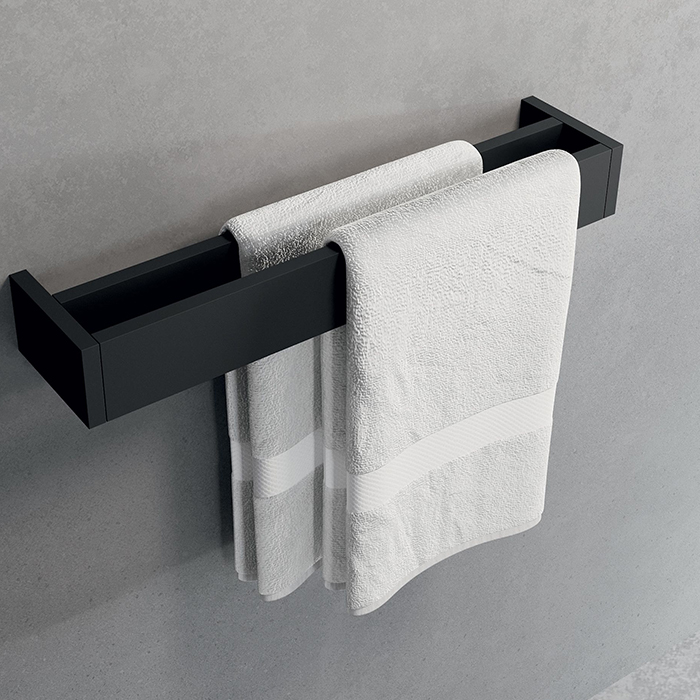 Полотенцедержатель Novellini Kuadra R90AKFPS0245-H 45 см, черный матовый