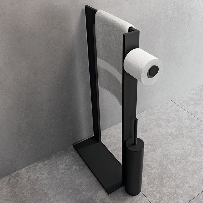 Стойка Novellini Kuadra R90AKFPSRS-H черная матовая