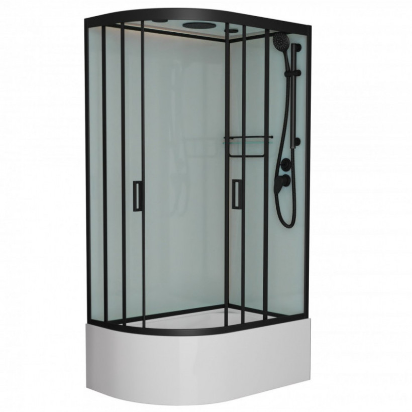 Душевая кабина Frank F412/2R Black 120x80x215 см, стекло прозрачное, профиль черный