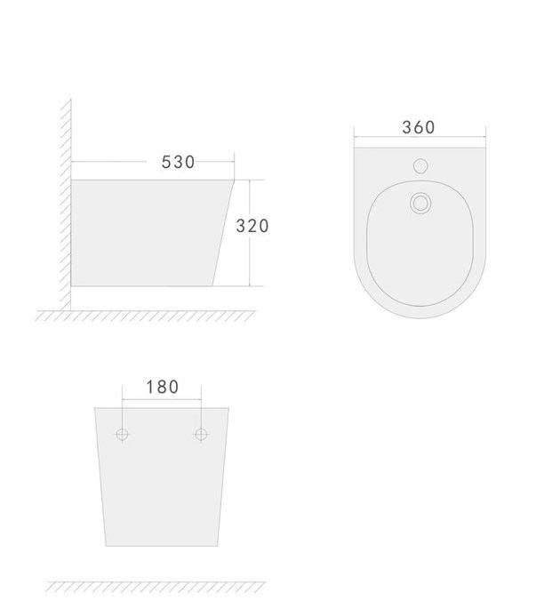 Биде подвесное Boheme Avva new 973-B-BIDET черный матовый