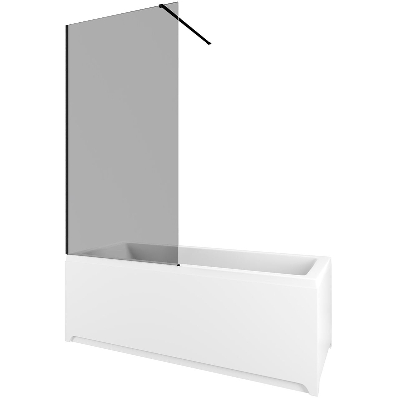 Шторка на ванну Allen Brau Infinity 3 80 3.21064.BBA.T 83х160 см профиль черный браш, стекло тонированное