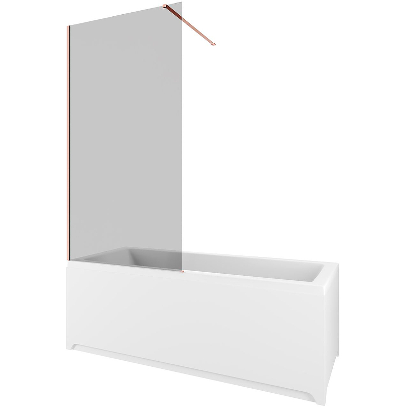 Шторка на ванну Allen Brau Infinity 3 80 3.21066.60.T 83х160 см профиль медь браш, стекло тонированное