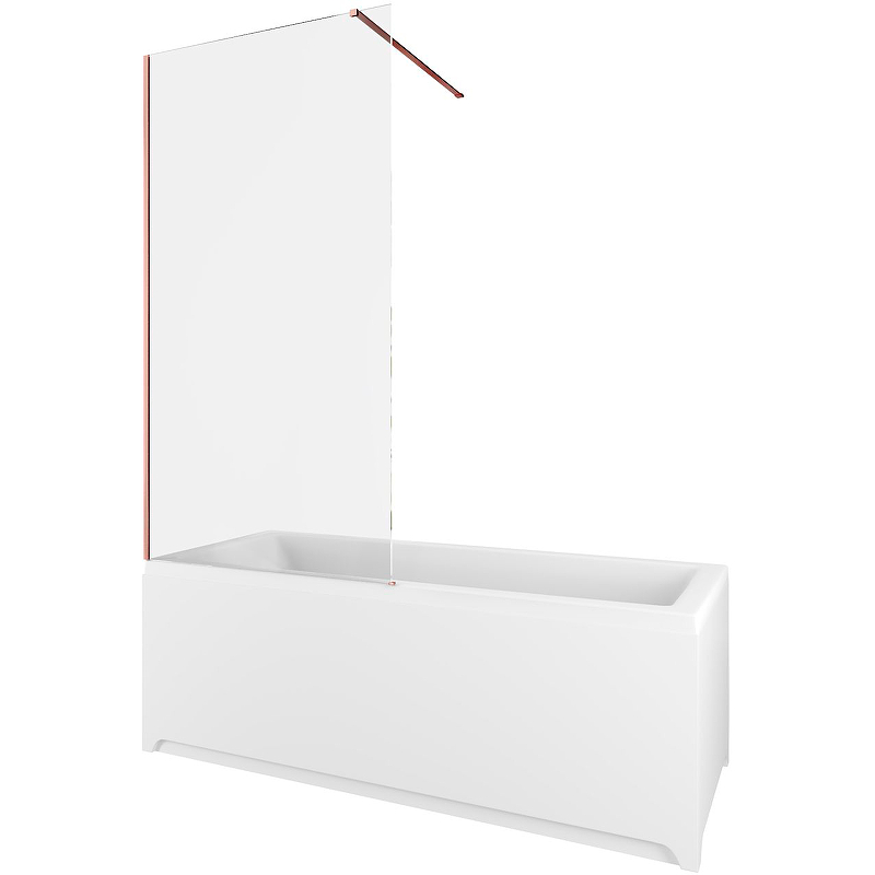 Шторка на ванну Allen Brau Infinity 3 80 3.21065.60 83х160 см профиль медь браш, стекло прозрачное