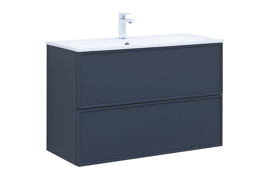 Тумба с раковиной Aquanet Арт 100 подвесная, маренго