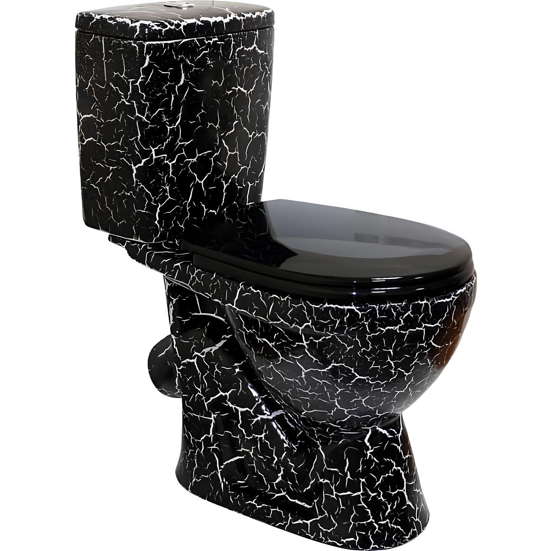 Унитаз-компакт Rosa Лира черный кракелюр