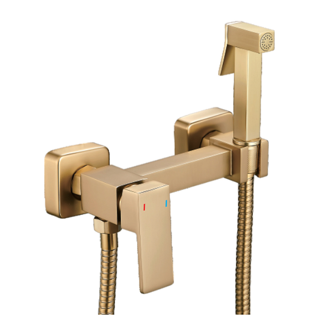 Гигиенический душ со смесителем Shevanik S137G, золотой сатин