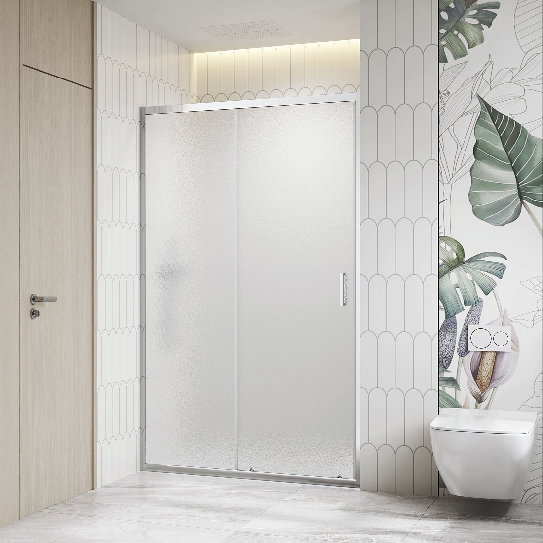 Душевая дверь в нишу RGW CL-13 120х195 см, профиль хром, стекло рифленое