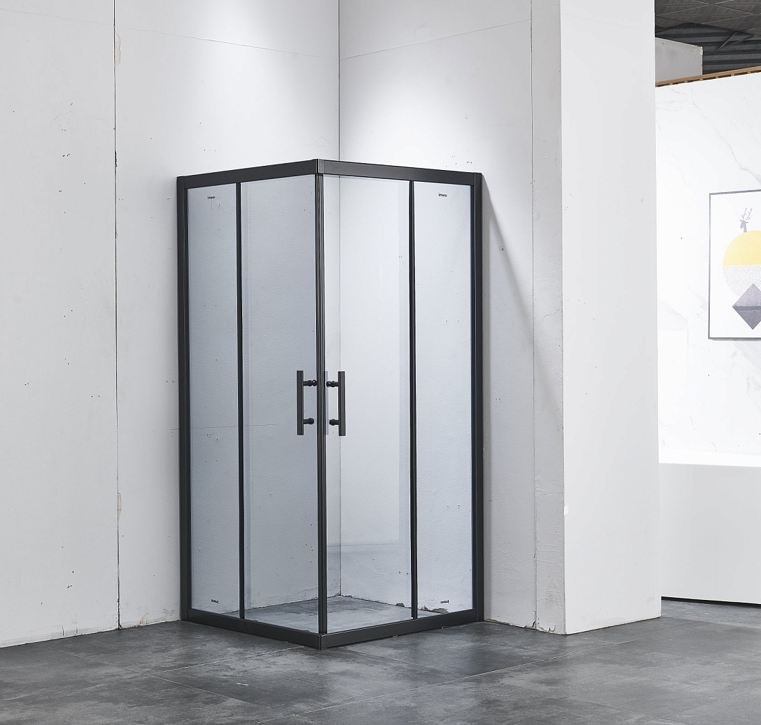 Душевой уголок Imwei YL-9002B 90х90 с поддоном, стекло матовое, профиль черный