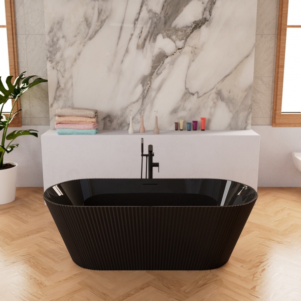 Акриловая ванна Frank F6103 Black/Black 170х75 см, черная