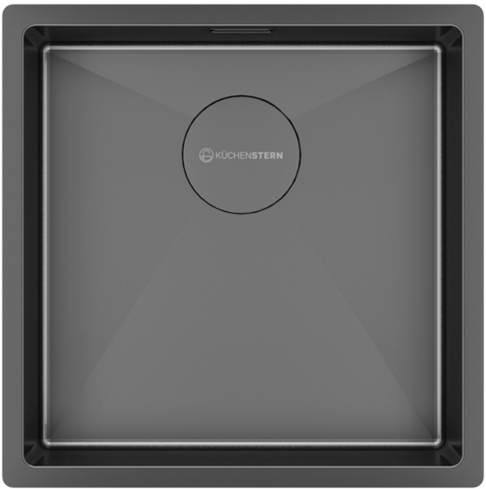 Мойка кухонная KuchenStern KRAFT 45 44х44 см, вороненая сталь PVD