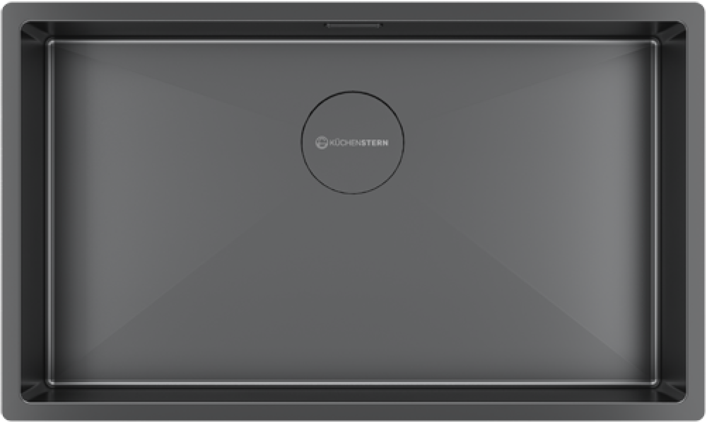 Мойка кухонная KuchenStern KRAFT 80 74х44 см, вороненая сталь PVD