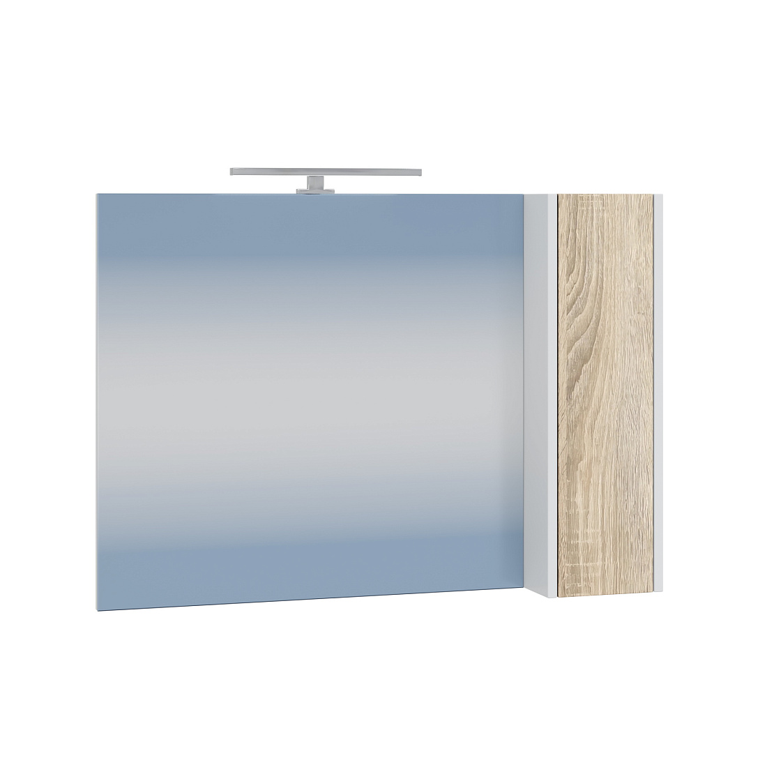 Зеркало-шкаф СанТа Меркурий 90 с подсветкой, янтарный/белый матовый