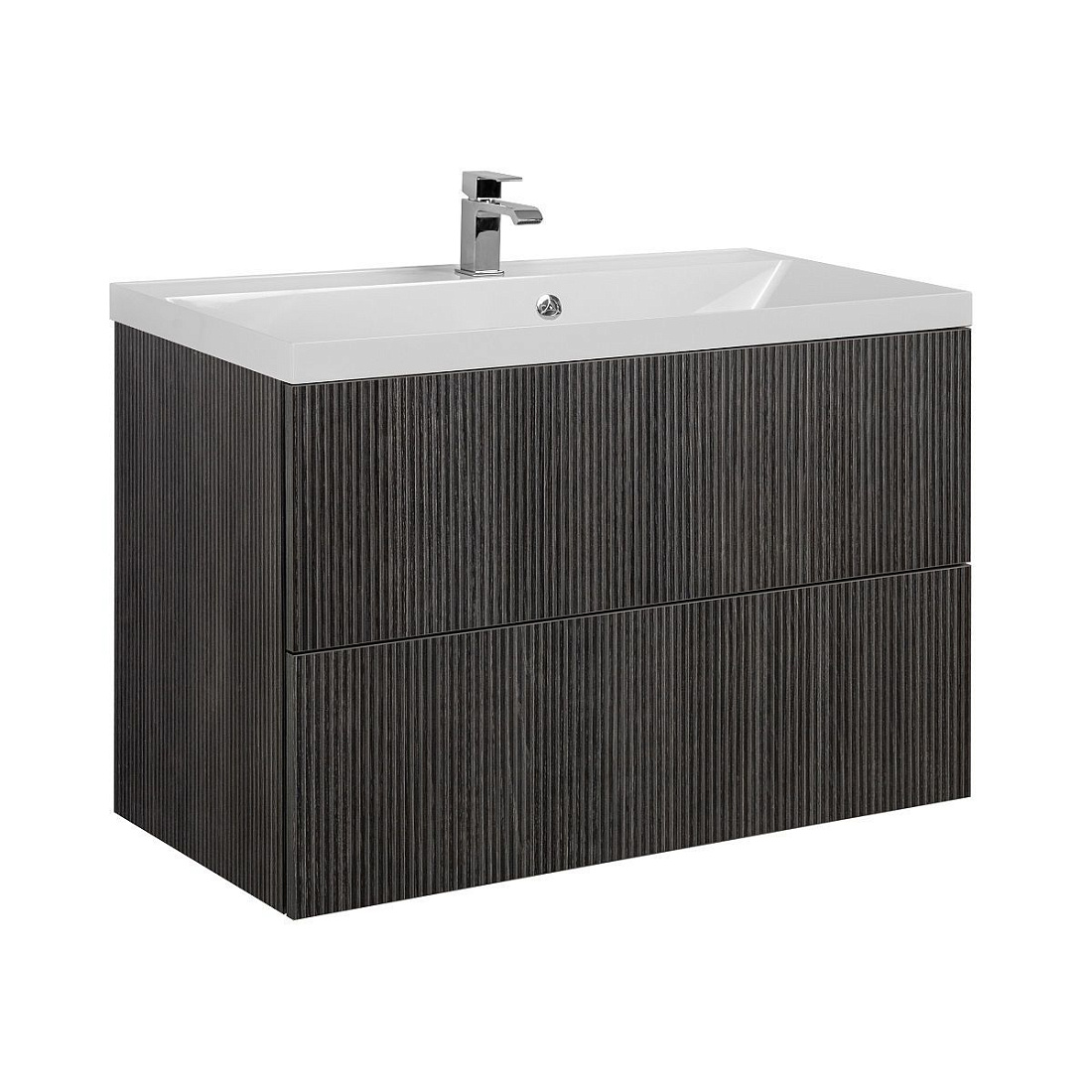 Тумба с раковиной Art&Max Verona-Push 90 подвесная, 2 ящика, Kadena Dark