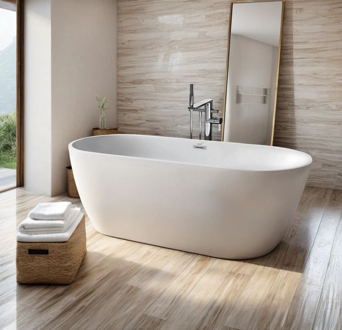 Акриловая ванна Ceruttispa d&#039;ISEO 170х75 отдельностоящая, белый матовый