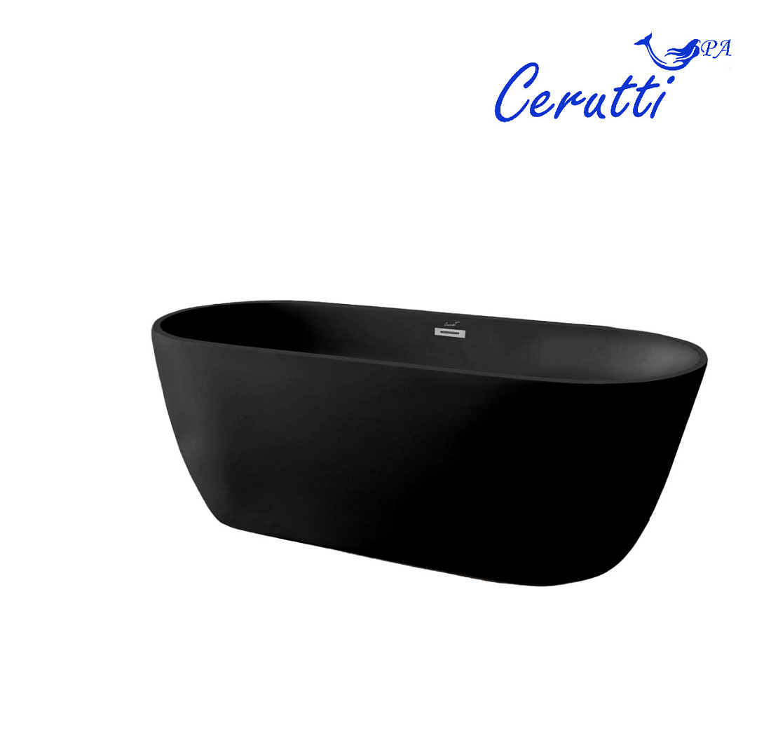 Акриловая ванна Ceruttispa d&#039;ISEO CT10512 170х75 отдельностоящая, черный матовый