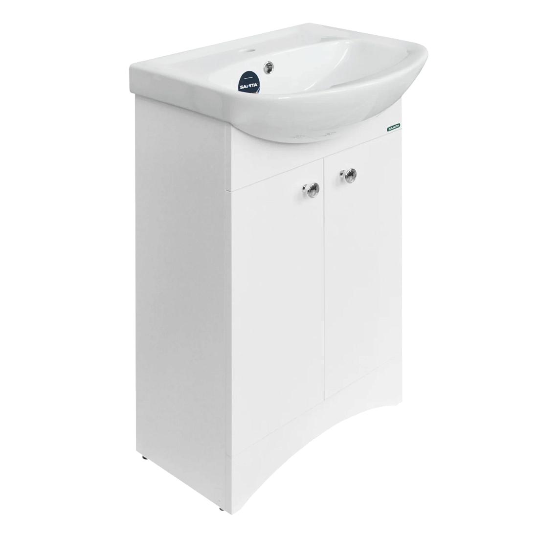 Тумба с раковиной Sanita Аттика 50 напольная, белый матовый