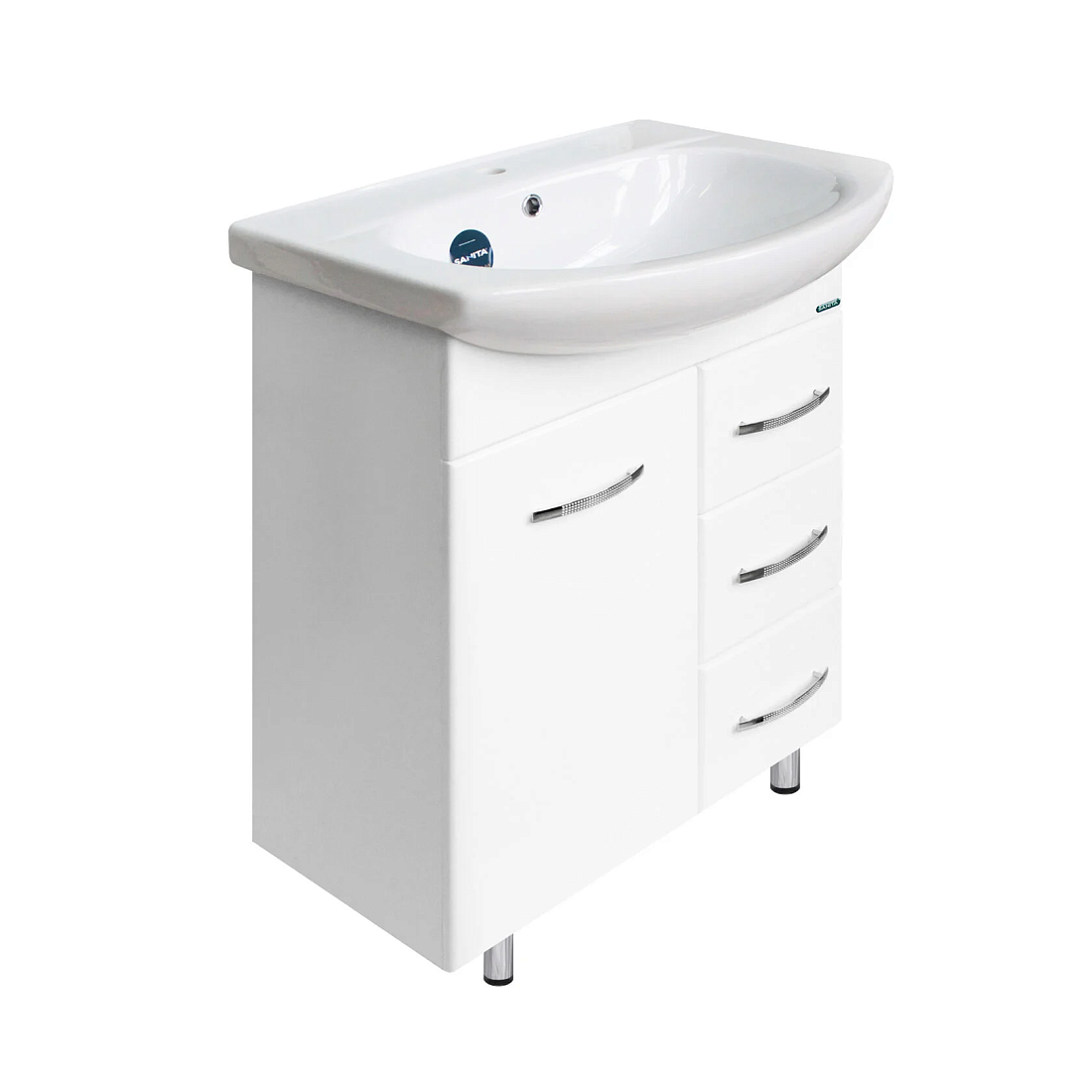 Тумба с раковиной Sanita Лагуна 65 напольная, белый