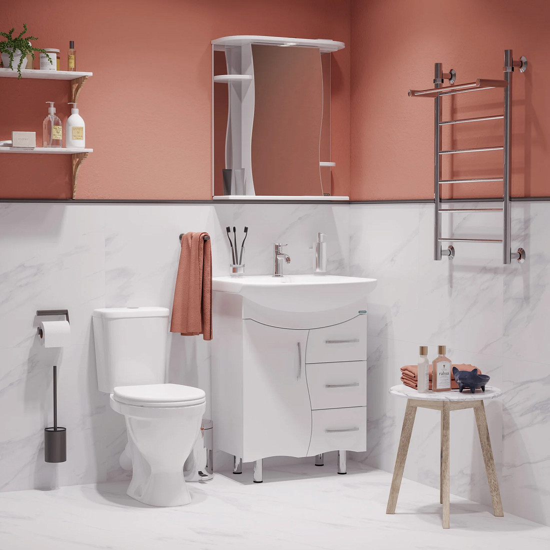 Мебель для ванной Sanita Лира 65 напольная, белый