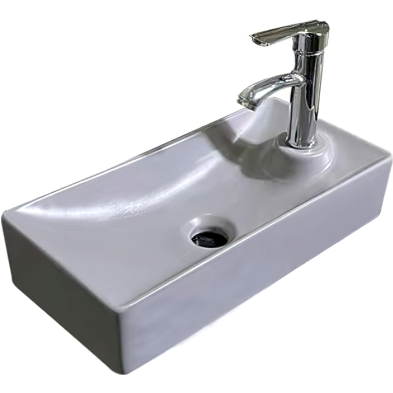 Раковина SantiLine SL-2009LMG накладная/подвесная 43х21 серая матовая