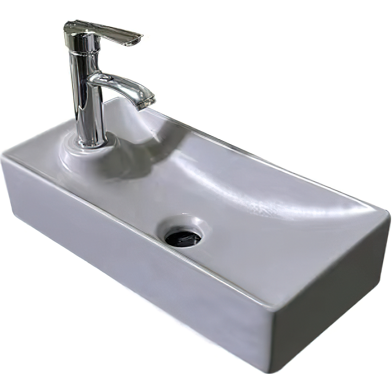 Раковина SantiLine SL-2009RMG накладная/подвесная 43х21 серая матовая