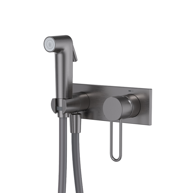 Гигиенический душ Iddis Duna DUNGMV0i08 со смесителем, встраиваемый, графит матовый