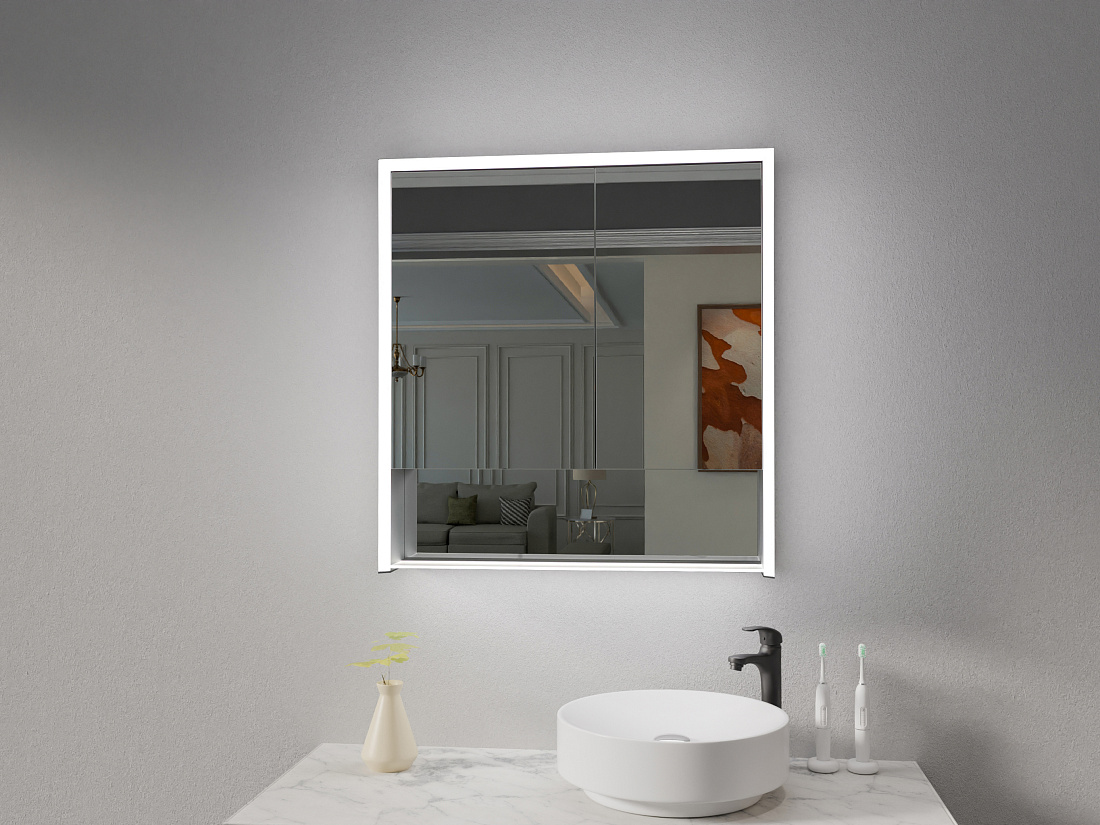 Зеркало-шкаф Esbano ES-3828D 80х85 см, с подсветкой, ИФК выключатель