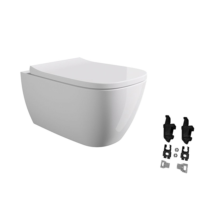 Унитаз подвесной Alice Wunder 45000101SET с креплением Fischer WB-KliX,  белый глянцевый