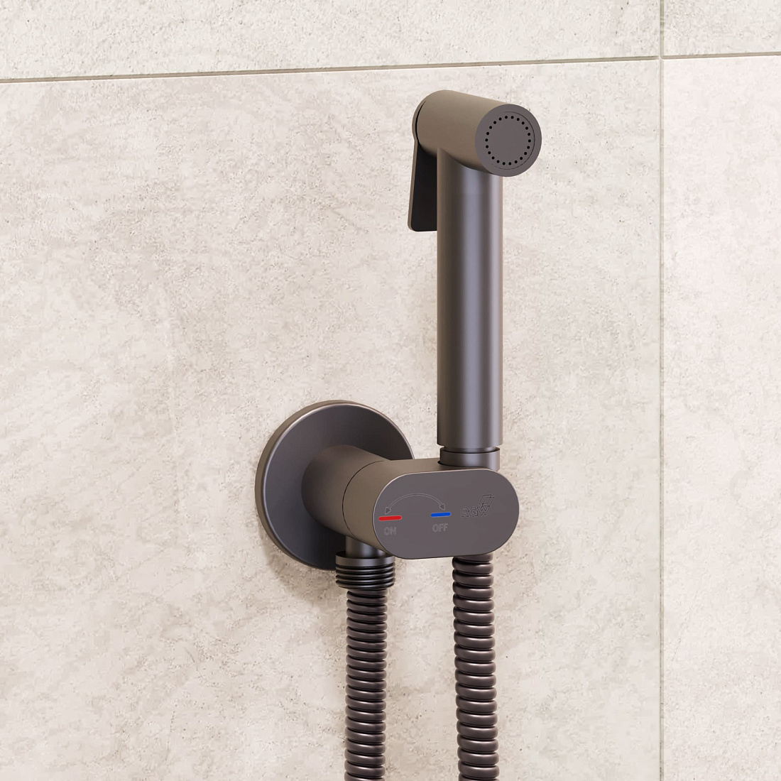 Гигиенический душ RGW SP-213Gr со смесителем, серый Brush