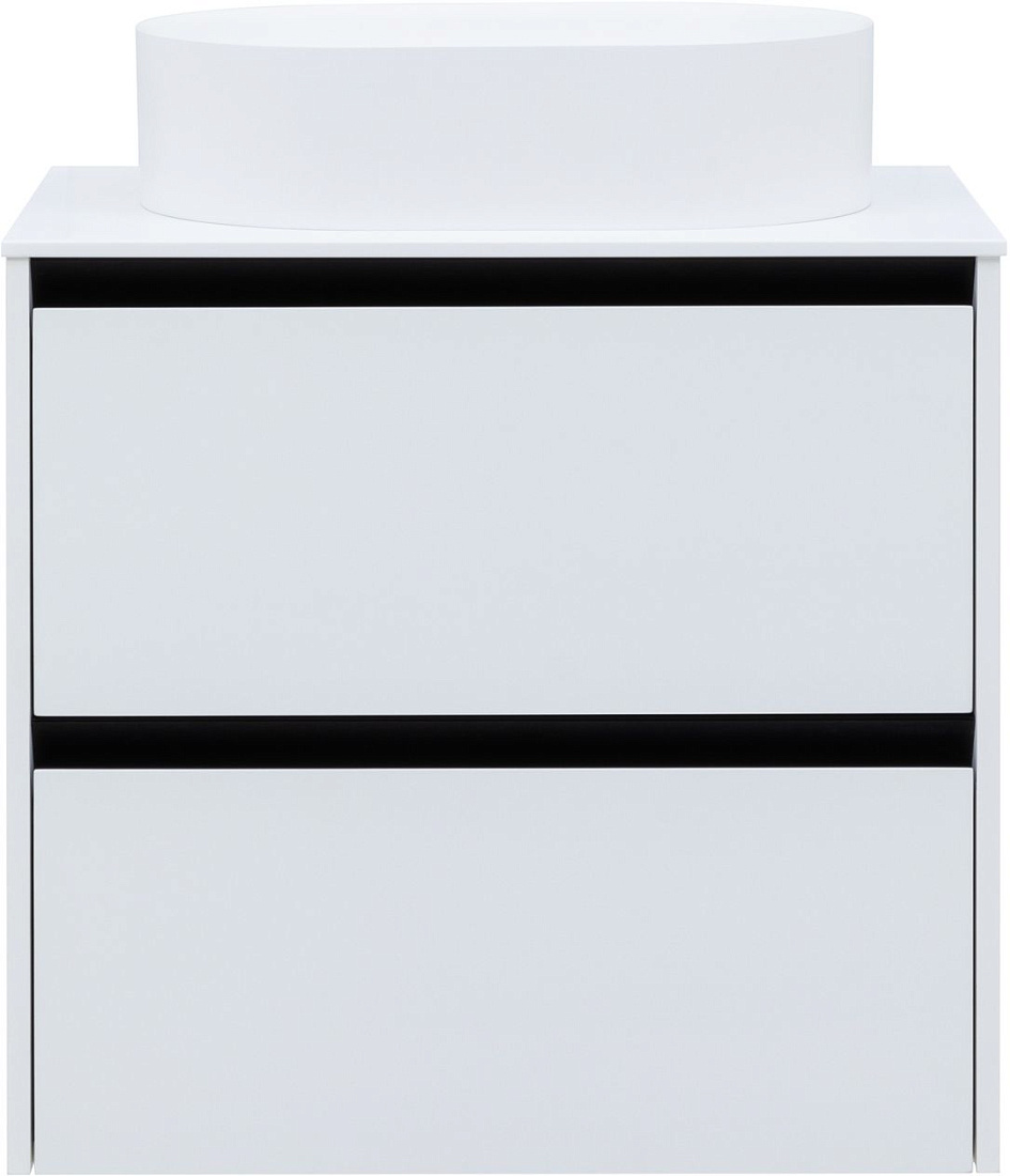 Тумба со столешницей Allen Brau Activity 70 подвесная, белый матовый/черный браш