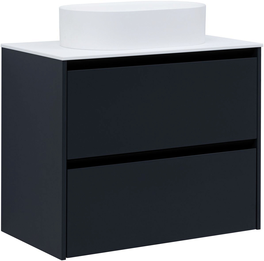 Тумба со столешницей Allen Brau Activity 80 подвесная, антрацит матовый/черный браш