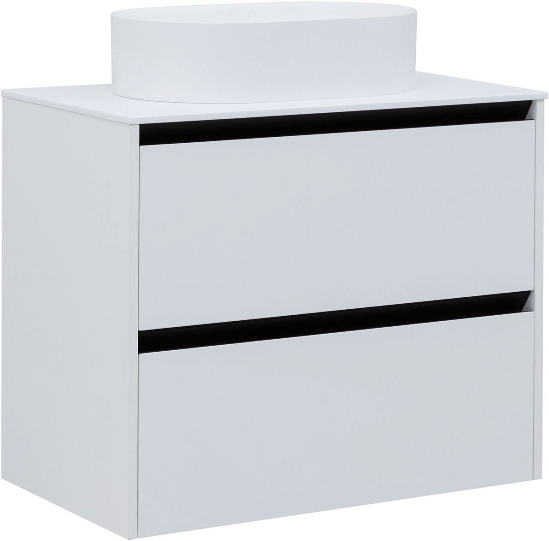 Тумба со столешницей Allen Brau Activity 80 подвесная, белый матовый/черный браш