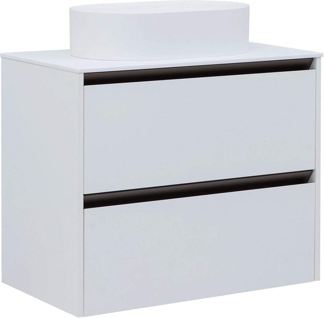 Тумба со столешницей Allen Brau Activity 80 подвесная, белый матовый/олива браш