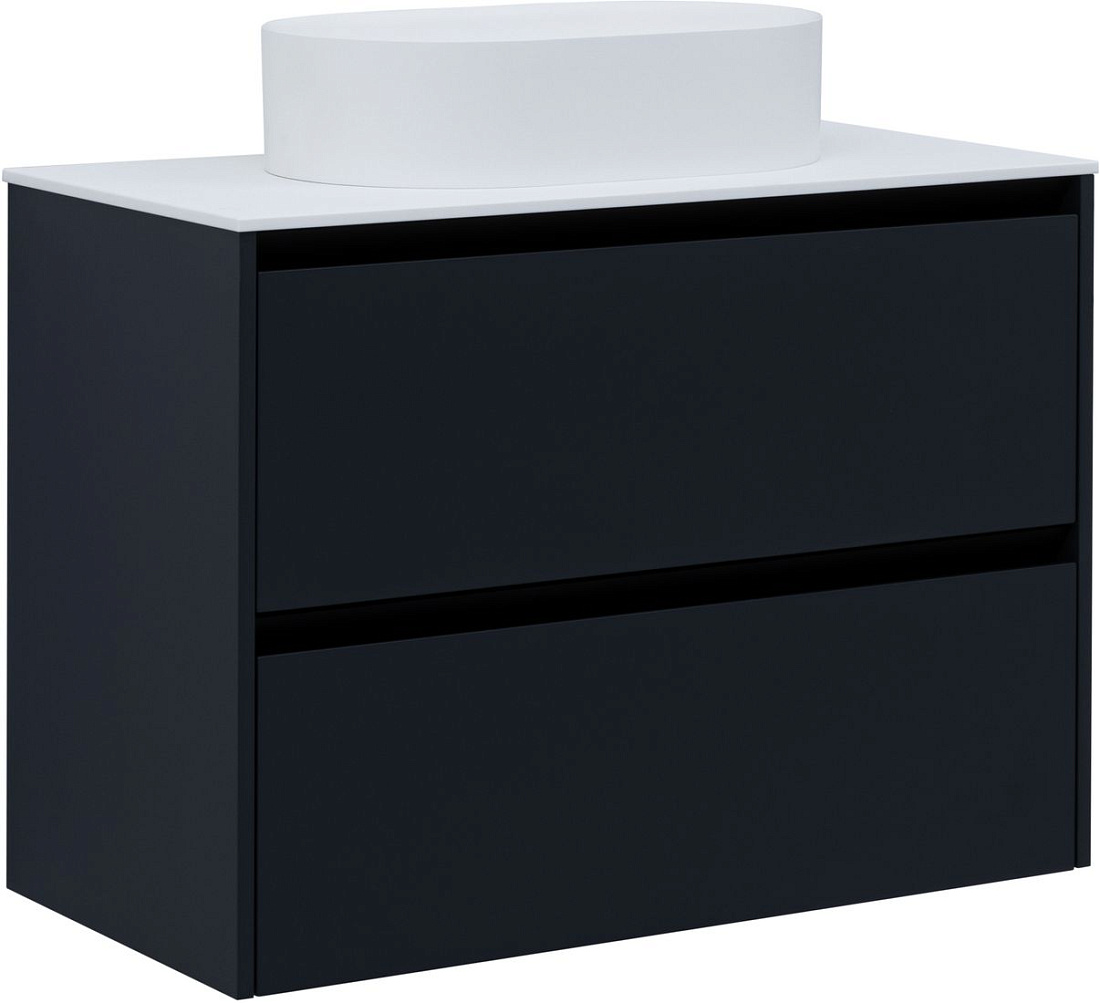 Тумба со столешницей Allen Brau Activity 90 подвесная, антрацит матовый/черный браш