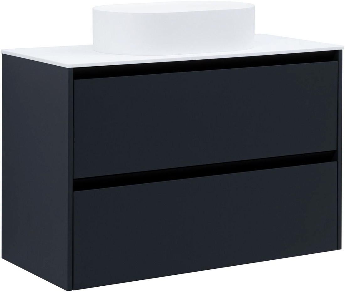 Тумба со столешницей Allen Brau Activity 100 подвесная, антрацит матовый/черный браш