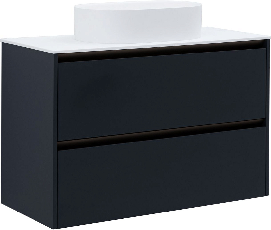 Тумба со столешницей Allen Brau Activity 100 подвесная, антрацит матовый/олива браш