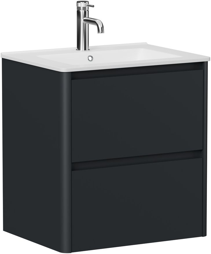 Тумба с раковиной Allen Brau Gravity 60 подвесная, 2 ящика, антрацит матовый