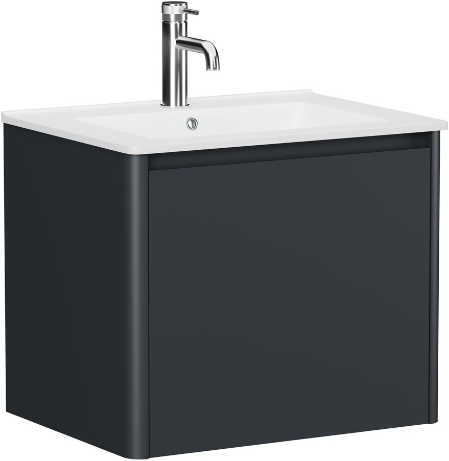 Тумба с раковиной Allen Brau Gravity 60 подвесная, 1 ящик, антрацит матовый