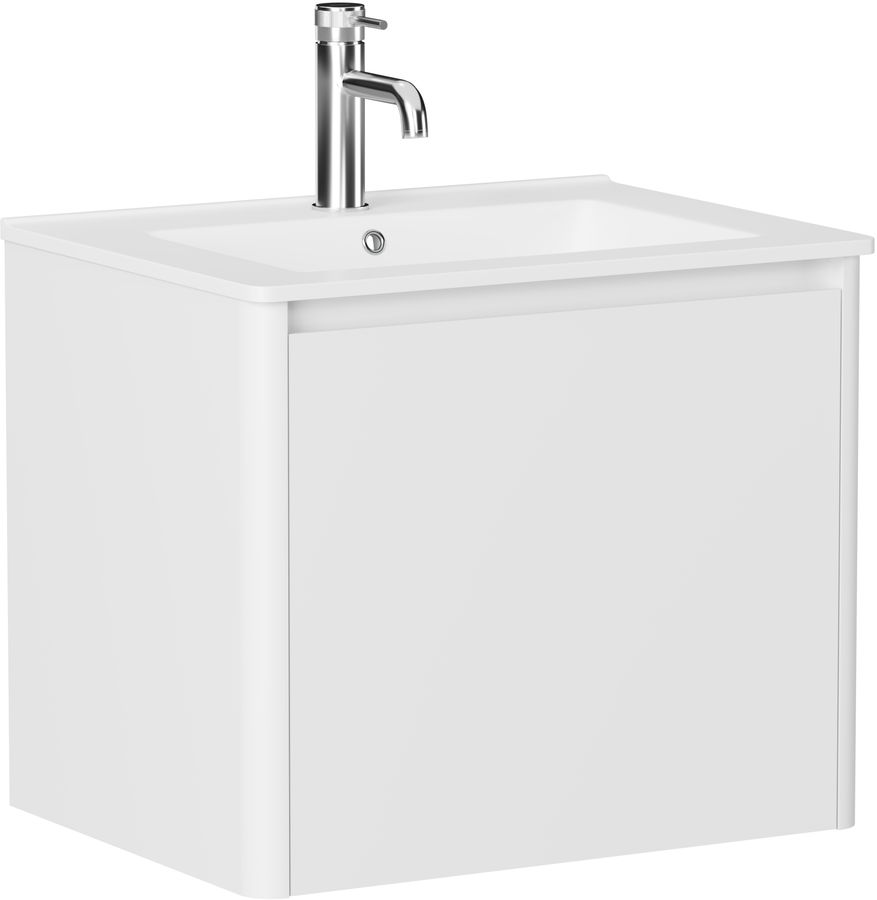 Тумба с раковиной Allen Brau Gravity 60 подвесная, 1 ящик, белый матовый