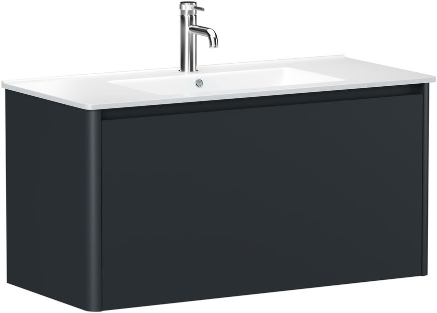 Тумба с раковиной Allen Brau Gravity 100 подвесная, 1 ящик, антрацит матовый