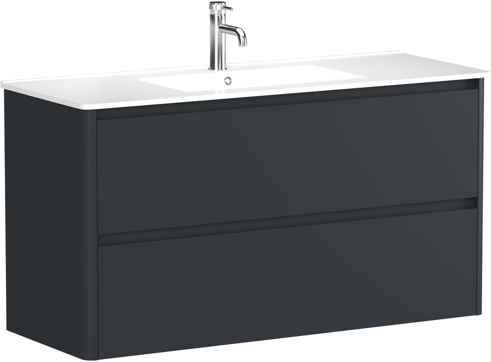 Тумба с раковиной Allen Brau Gravity 120 подвесная, 2 ящика, антрацит матовый