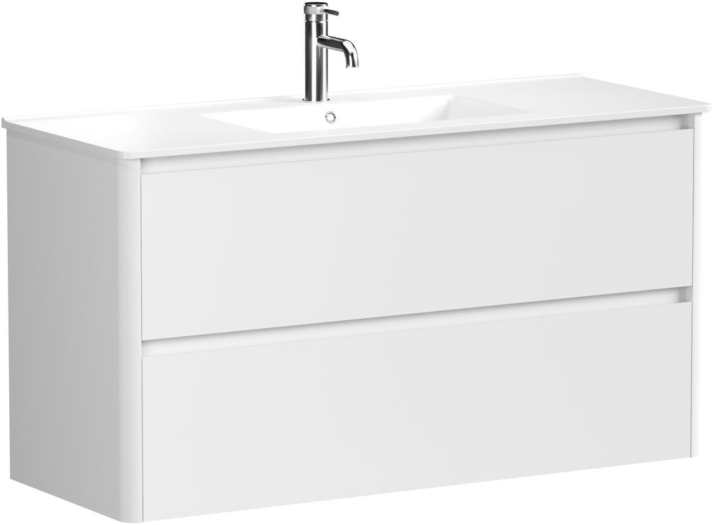 Тумба с раковиной Allen Brau Gravity 120 подвесная, 2 ящика, белый матовый