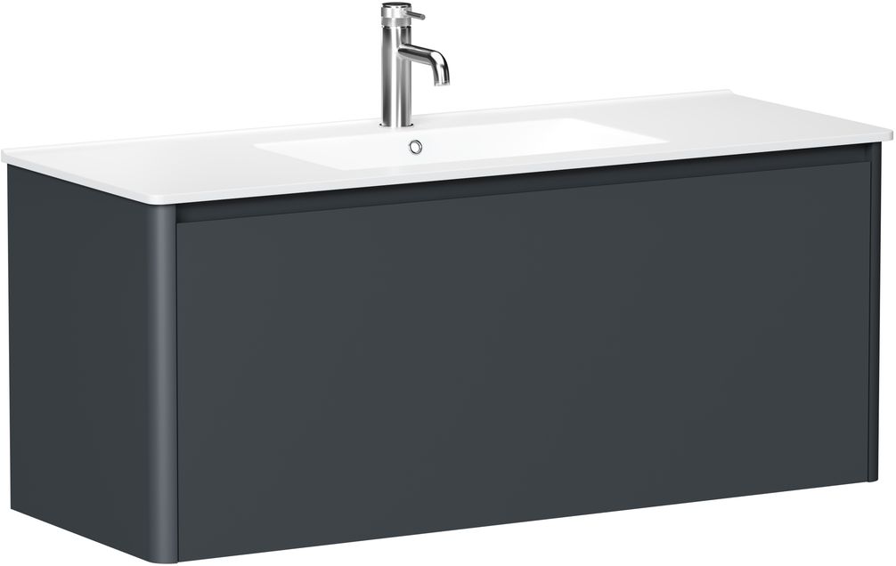 Тумба с раковиной Allen Brau Gravity 120 подвесная, 1 ящик, антрацит матовый